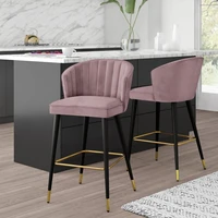 wholesale high quality metal base velvet fabric upholstered bar stool for home hotel wine bar furniture