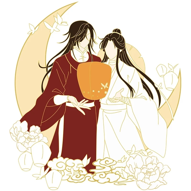 

Металлический значок благословения аниме небесные чиновники Хуа Чэн, Xie Lian, брошь на пуговицы, булавки, коллекция фанатов, подарок для коспл...