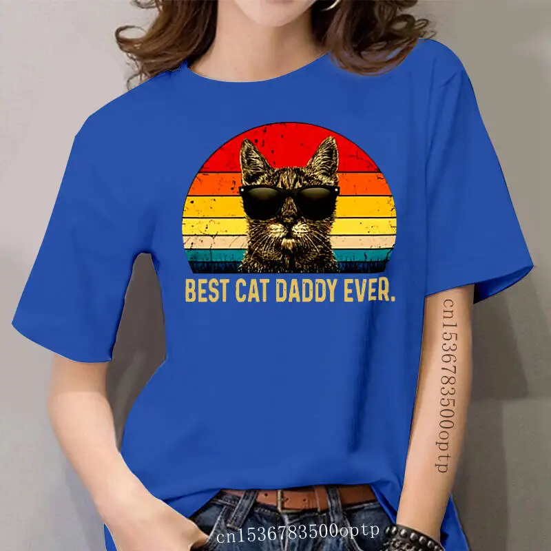 

Vintage Best Cat Dad Ever T-Shirt Cat Daddy Father Gift women(1)