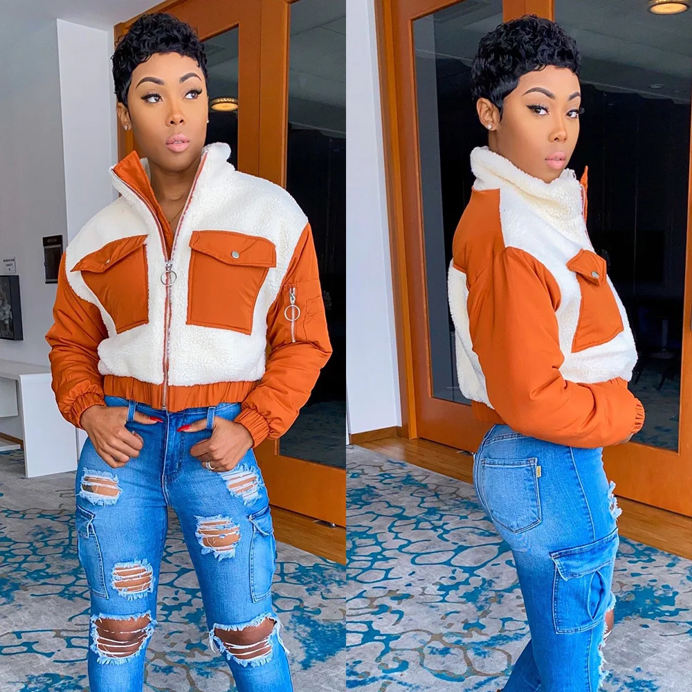 

FAKUNTN Women Jacket Parka Winter Coat Cashmere New 2020 Women New Fashion Full Sleeve Length Stand Collar Short Female Ladies