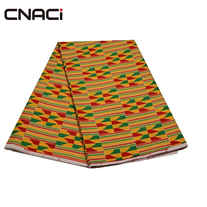 19030030 CNACI 6 ярдов Новая африканская Гана ткань Kente Мода настоящий воск Анкара ткани Африканский принт Tissu воск Гана ткань Kente - Цвет: 19030030