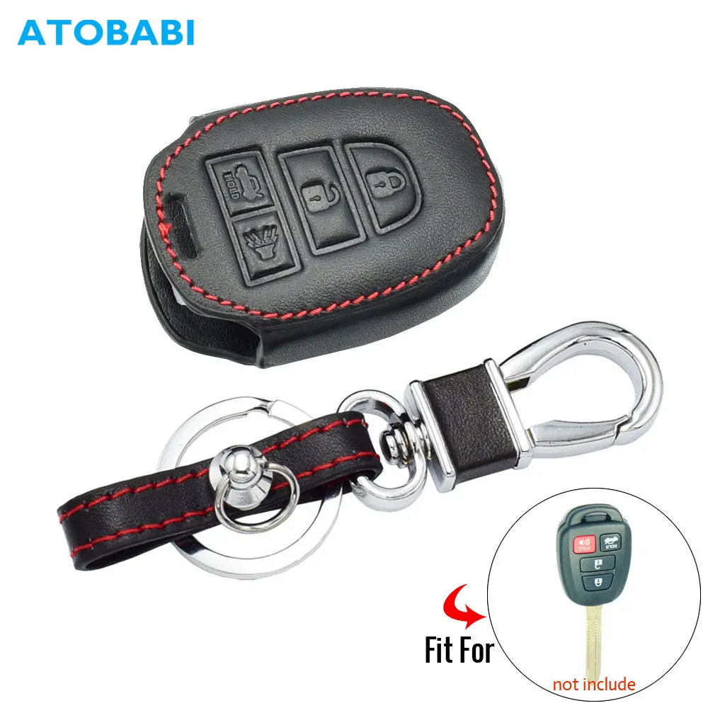 Чехол для ключей от автомобиля из ATOBABI кожи для Toyota Camry Corolla Highlander Prius RAV4 Sequoia Tacoma Tundra, дистанционный чехол, автомобильные аксессуары