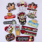 14 шт.лот Oeteldonk Лягушка вышитые буквы нашивки полосы значки карнавал для Нидерландов утюгом нашивки на одежду Parches