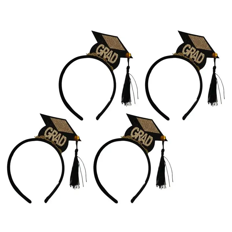 

2/3/4pcs Graduation Hat Mini Tassel Hat Headband Chic Hair Hoops Stylish Headdress Hair Accessories Graduation Party Supplies