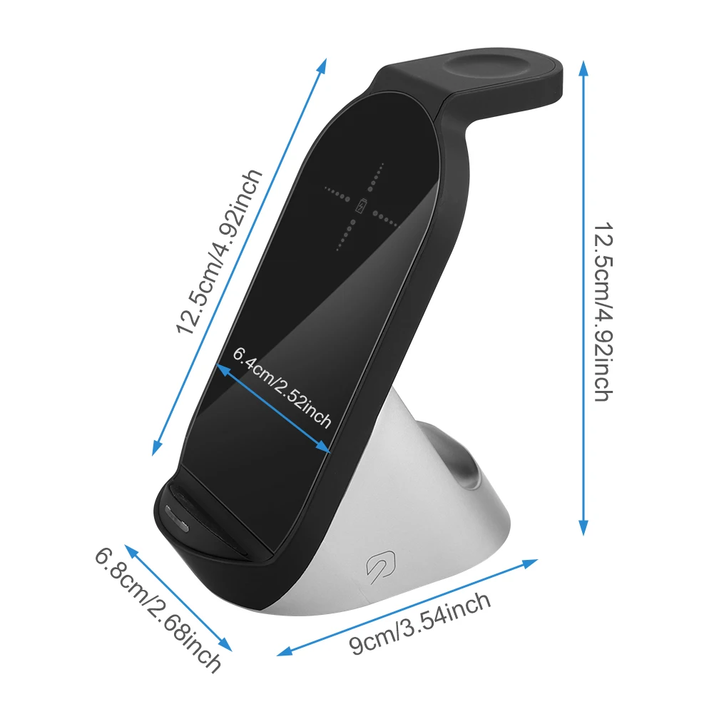 15 Вт тип-c беспроводной держатель для зарядного устройства быстрой зарядки QI 3 в 1