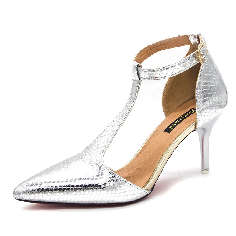 2020 элегантные женские сандалии из искусственной кожи Пикантные туфли с острым