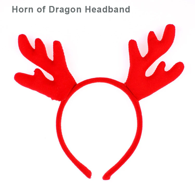 Horn of Dragon Милое животное ухо оголовье плюшевые стерео обезьяна лиса Тигр повязка для волос для детей взрослых Косплей головные Уборы Хэллоуин Рождественская вечеринка - Цвет: Horn of Dragon