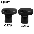 Оригинальная веб-камера Logitech C270 C270i HD 720P со встроенным микрофоном, мини-камера для ПК, ноутбука, видеоконференции