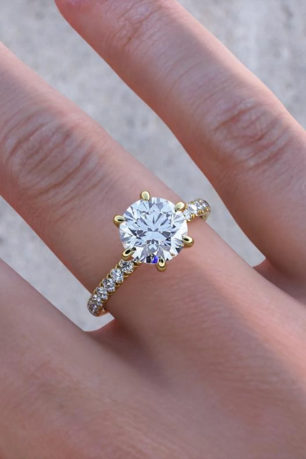 

Crystal Diamond Zirconia lab Diamond 1 carat engagement ring