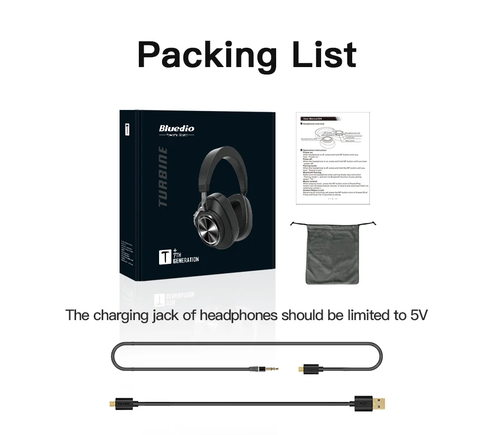 Bluetooth наушники Bluedio T7 Plus с активным шумоподавлением и слотом для SD карты|Наушники