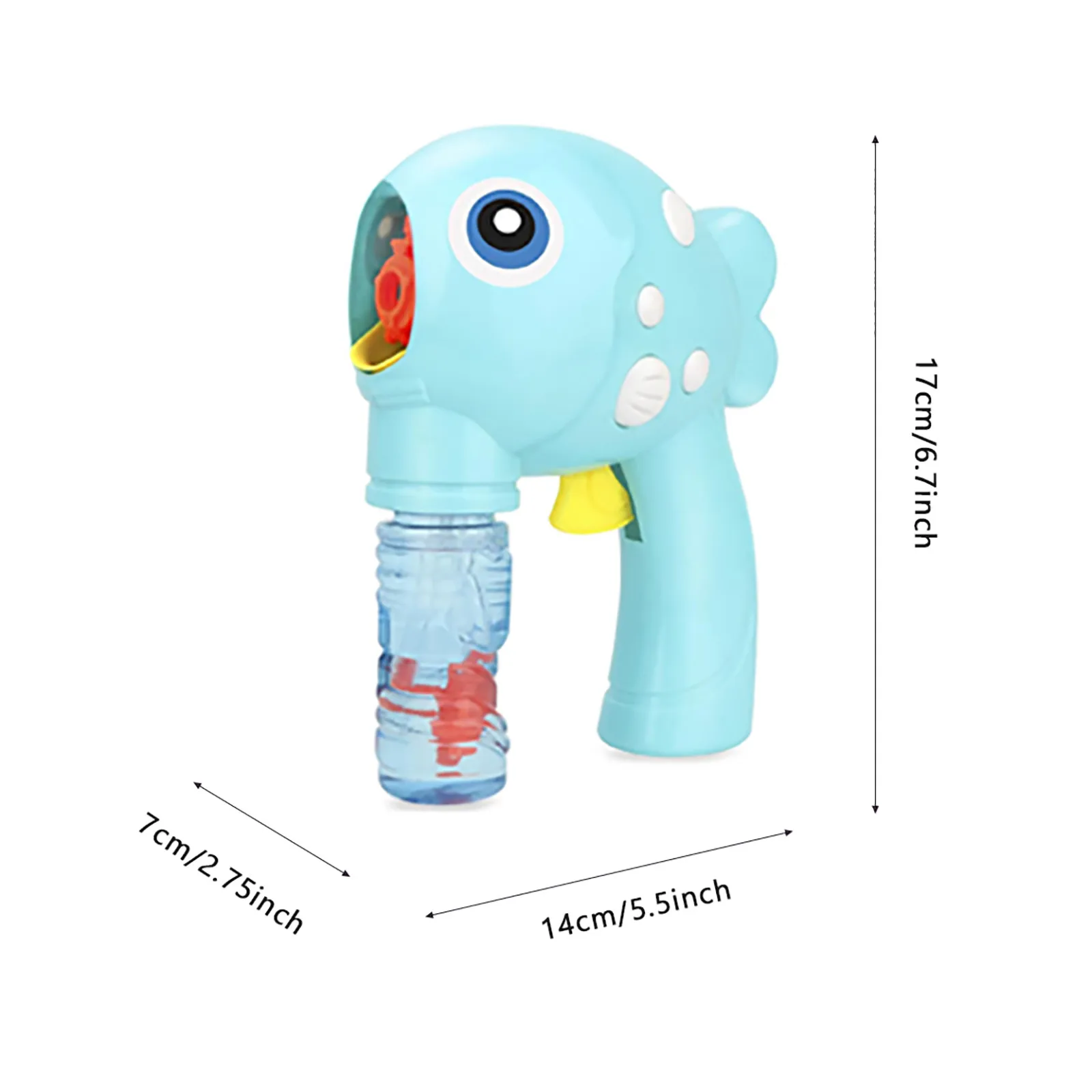 

New Cartoon Fish Bubble Inertial Manual Bubble Blowing Machine 100ml Creative Kawaii Children's Bubble Gun