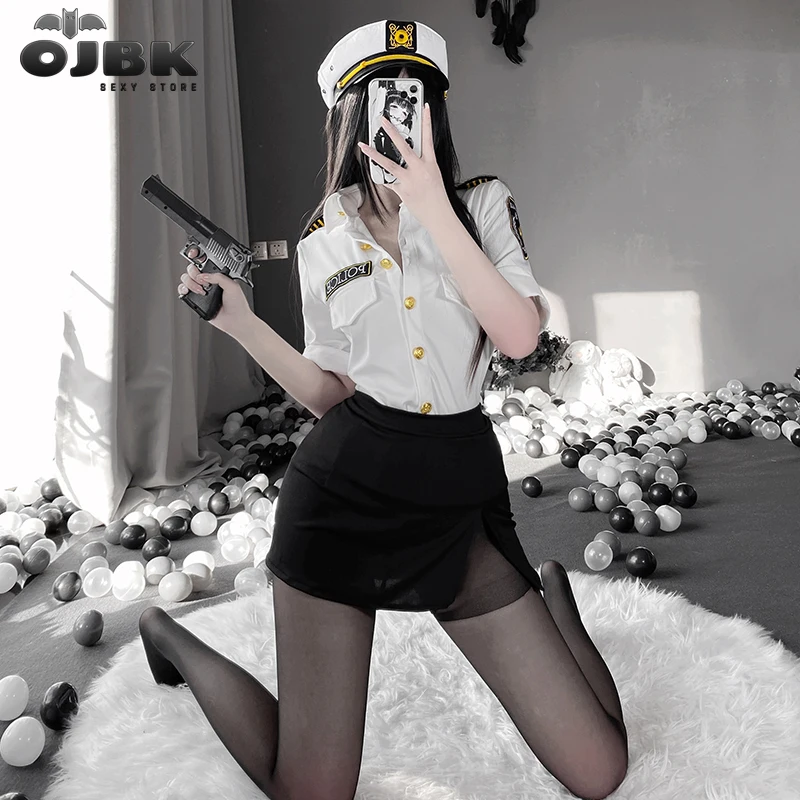 OJBK Униформа офицера полиции для женщин сексуальный секретарь эротическая одежда