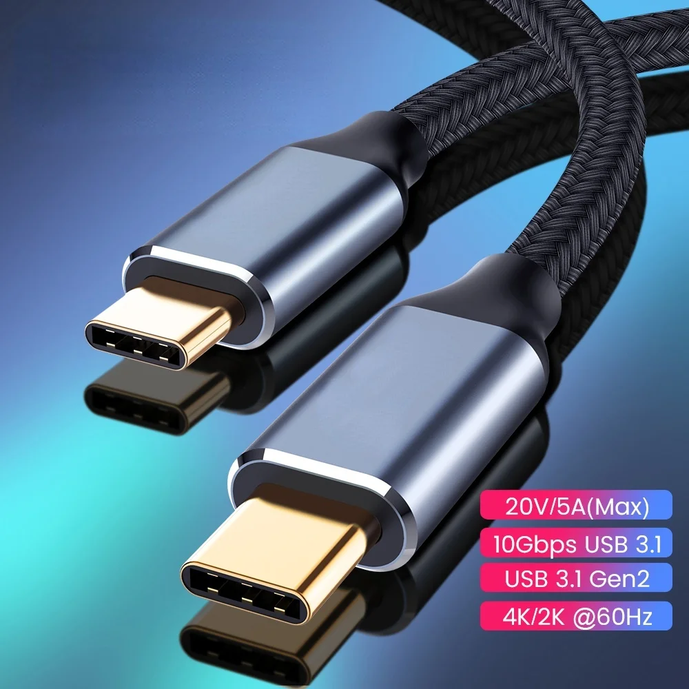 

USB 3.1 To Type C Cable 5A PD 100W Fast Data Cable For Macbook Pro 10Gbps USB-C Type-C Quick Cord Cable For Samsung S10 Note20