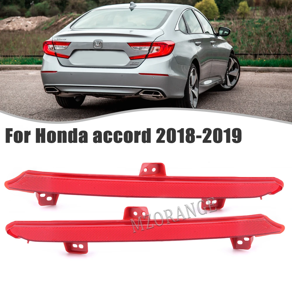 Rear Bumper Reflector Light For Honda Accord 2018 2019 Tail Brake Warning Signal Fog Lamp Car Accessories Red Shell