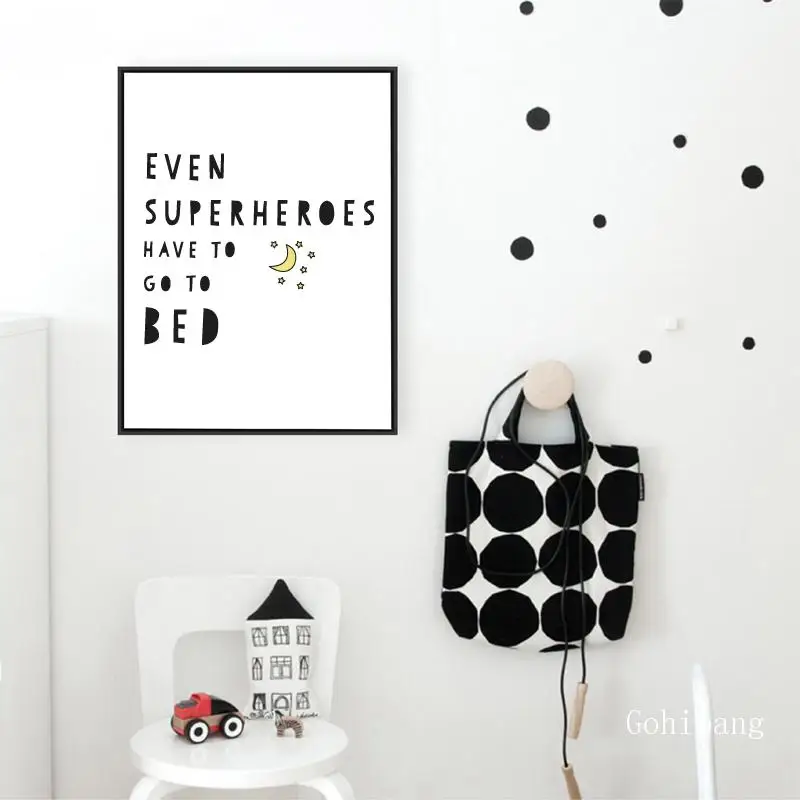 

Nursery Quotes Art Canvas Painting Wall Art Print Superhero Kids Wall Picture Scandinavian Nordic Poster Boys Room Wall Decor