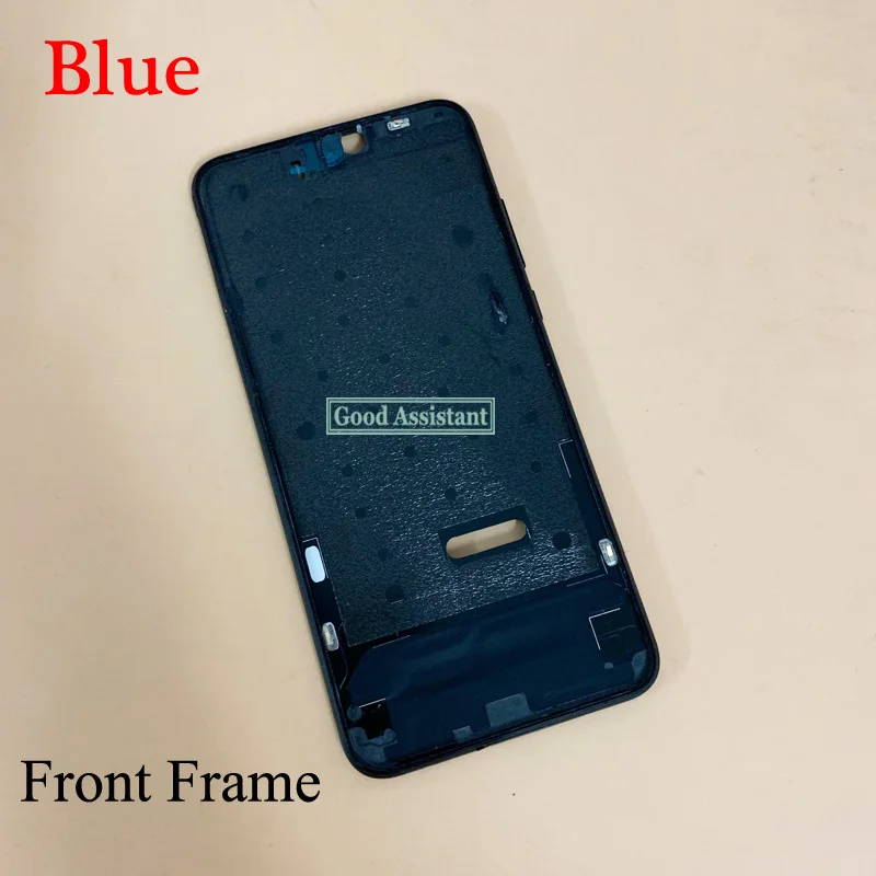 Для huawei Honor 8X/вид 10 Lite ЖК-дисплей Лицевая панель передняя средняя рама Корпус Батарея задняя дверь Чехол задний кронштейн - Цвет: Blue front frame