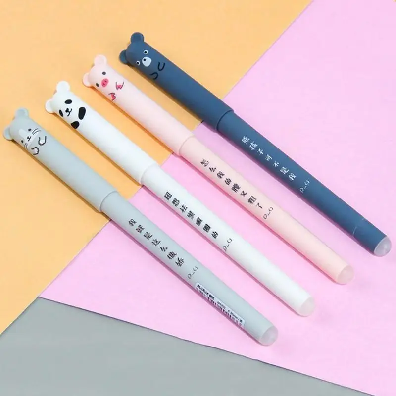 1 шт. Милая гелевая ручка случайного цвета Kawaii Pig Panda Mouse Bear стираемая бархатная