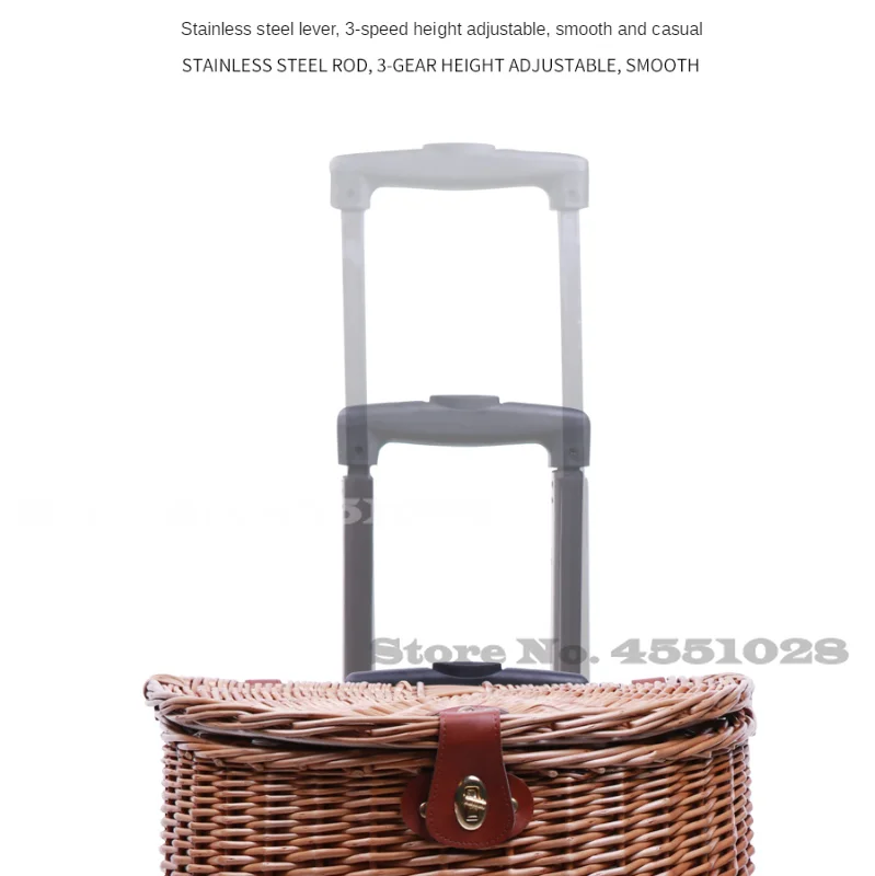 Тележка-корзина для пикника тележка из ротанга Многофункциональная Корзина на