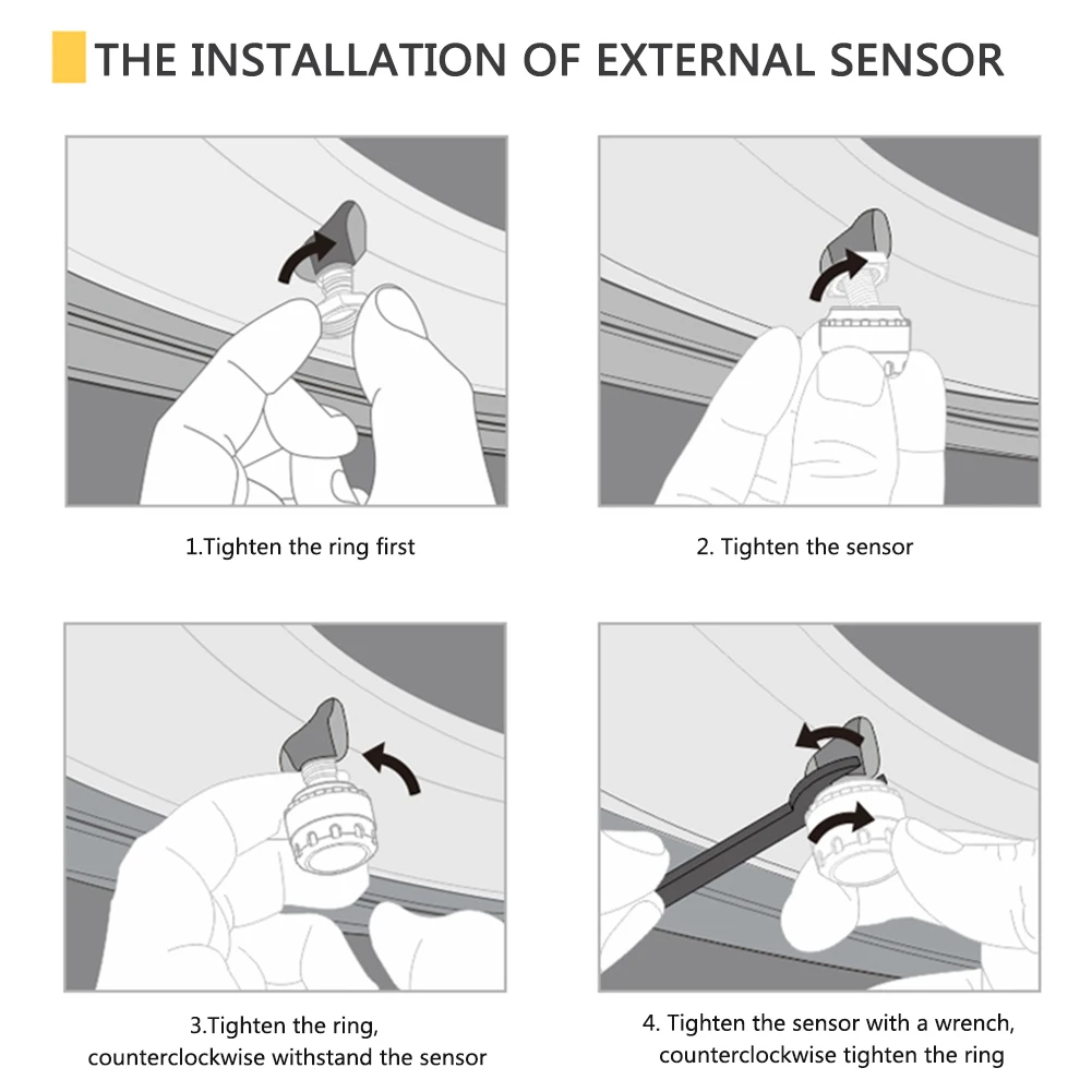 

Handsfree Car Bluetooth TPMS Tire Pressure PSI BAR Temperature Alarm System With 4 External Sensors for Mobile Phone