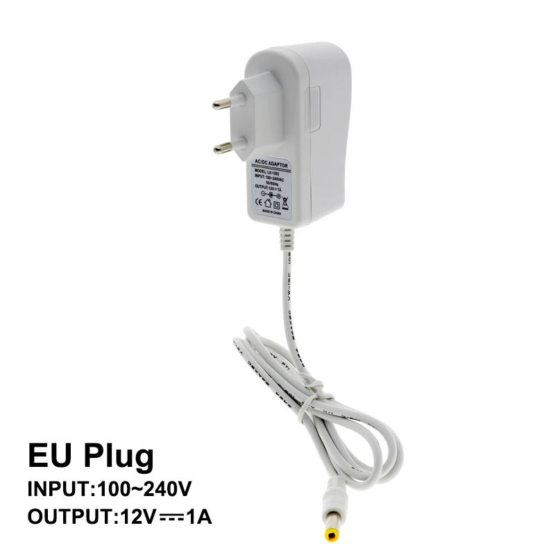 DC12V адаптер питания AC100-240V белый ракушка освещение трансформаторы выход DC12V 1A/3A преобразователь питания для светодиодной ленты