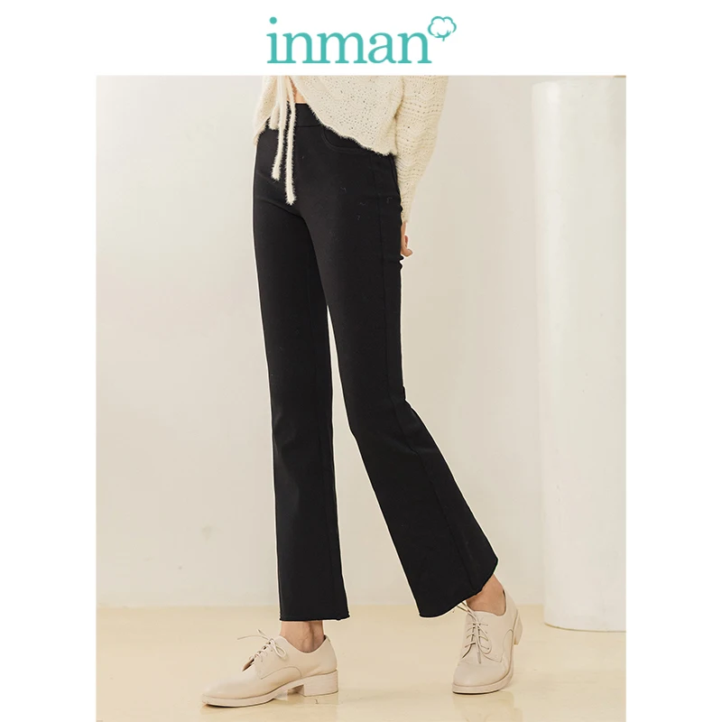 INMAN 2019 Зима Новое поступление повседневные минимализм черные универсальные