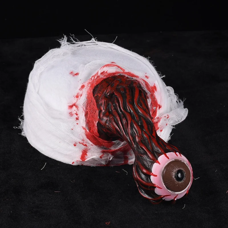 Halloween Party Haunted House Dress Up Costume Bloody Gauze Hat Horror Injured Zombie Brain Cosplay Tricky Props | Дом и сад