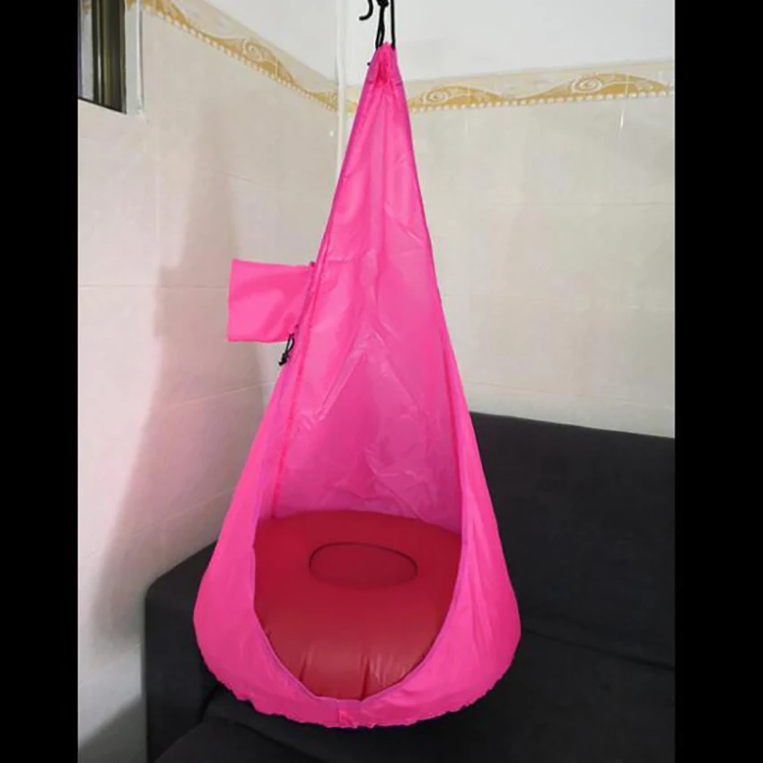 

Kids Hanging Pod Swing Chair with Inflator, Air Cushion Hanging Hammock, Indoor and Outdoor Fun, for Reading, Relaxation