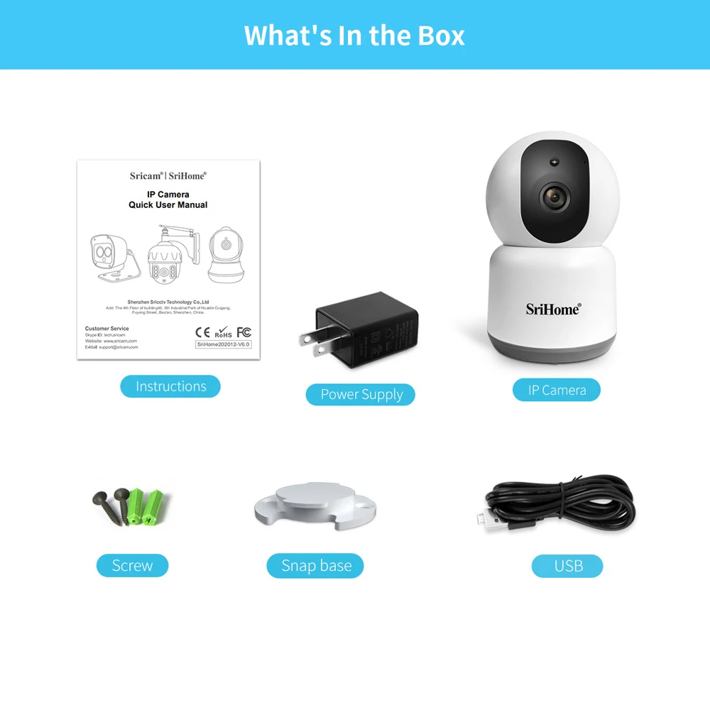 Sricam SH038 HD 4.0MP Wi Fi IP Камера 360 ° мобильного удаленного просмотра внутреннего