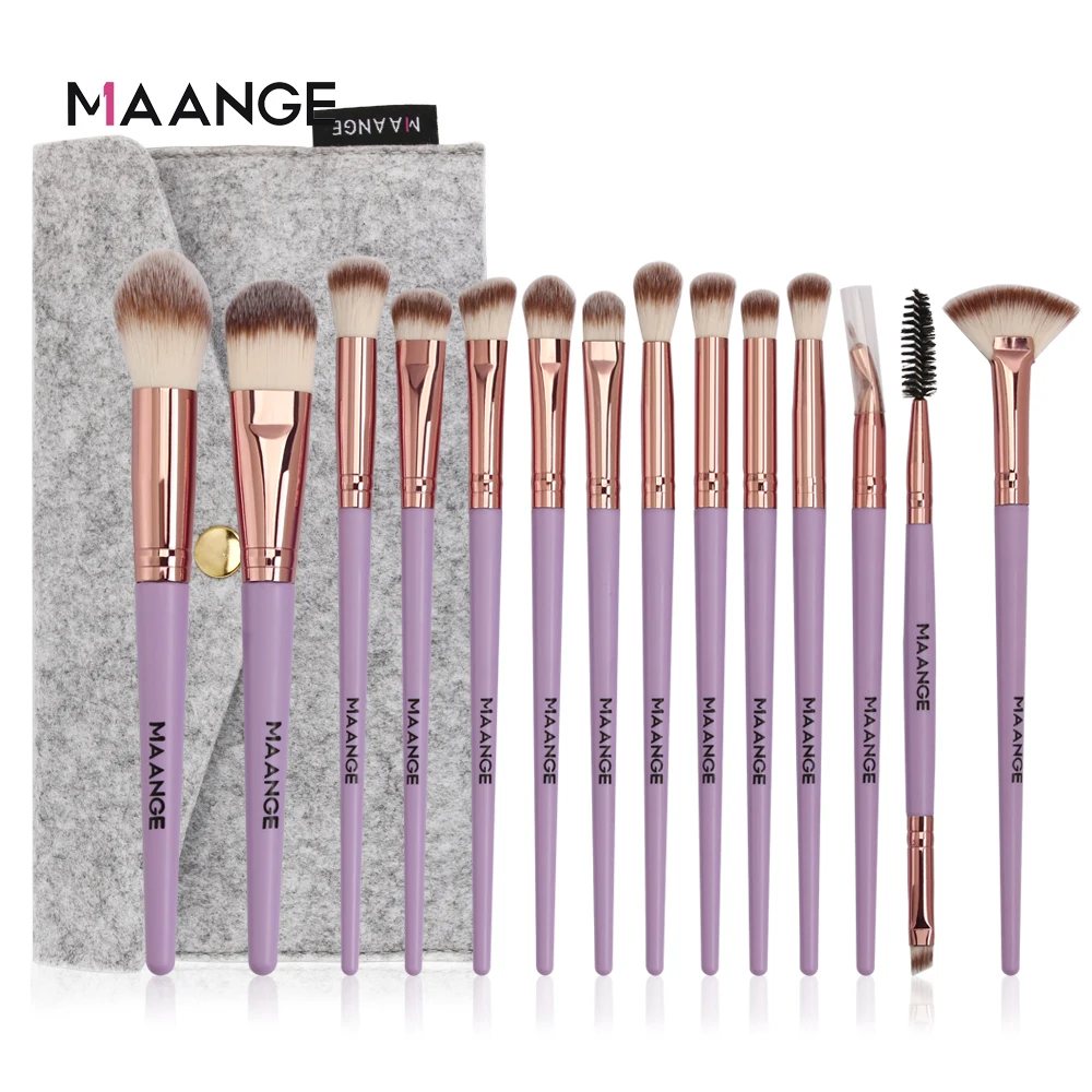 Набор кистей для макияжа MAANGE Pro кисточки тени Пудра основа растушевки подводки