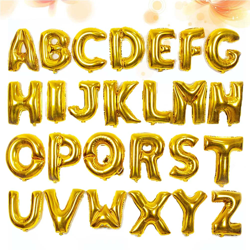 

16inch Alphabet Foil Balloon A-Z Optional 26 Letters Balloons Birthday Wedding Party Festival Decoration Supplies (Golden)