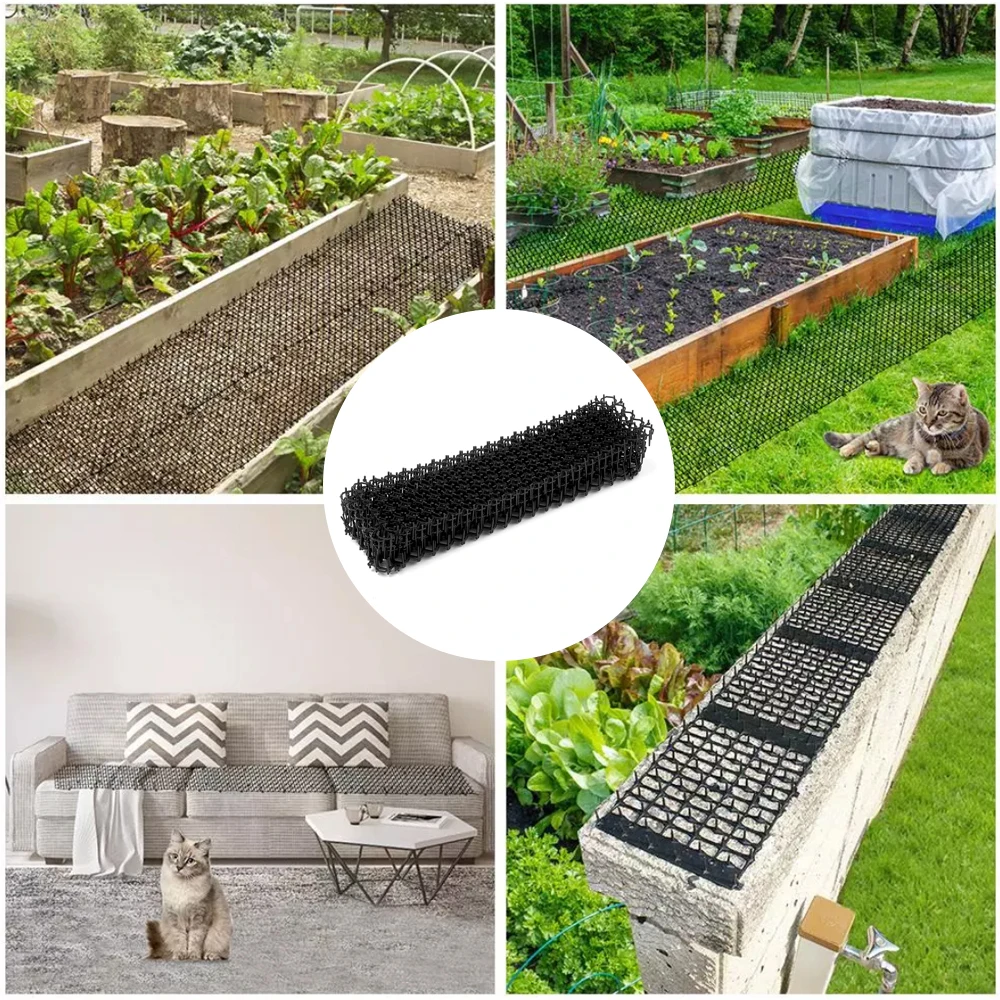 

10 Pack Cat Scat Strips 15.7Ft Pet and Dog Deterrent Prickle Mat Anti-Cats Network Digging Stopper Cat Repellent Garden Supplies