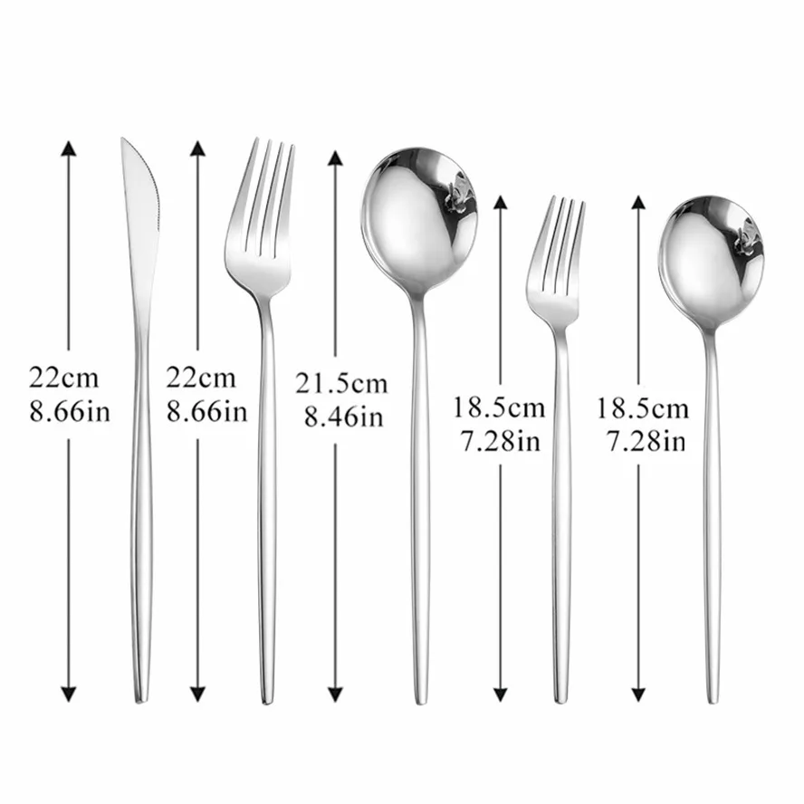 

Silver Dinnerware Set 18/10 Stainless Steel Cutlery Tableware Flatware Sets Knife Fork Spoon Silverware Set Dropshipping