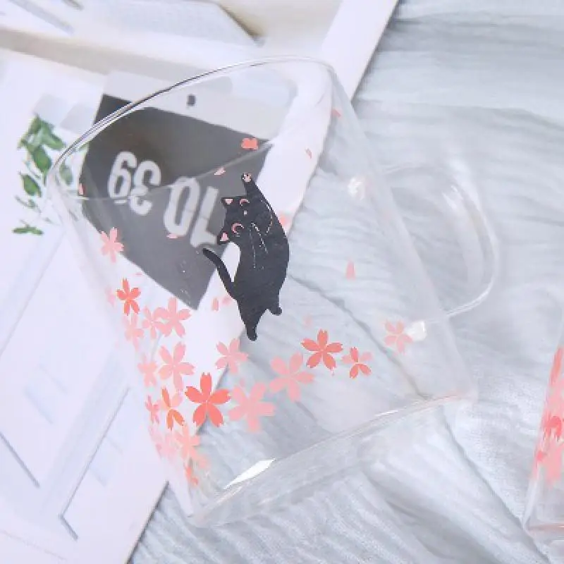 Креативная Милая чашка с рисунком кота креативная Женская Офисная стеклянная