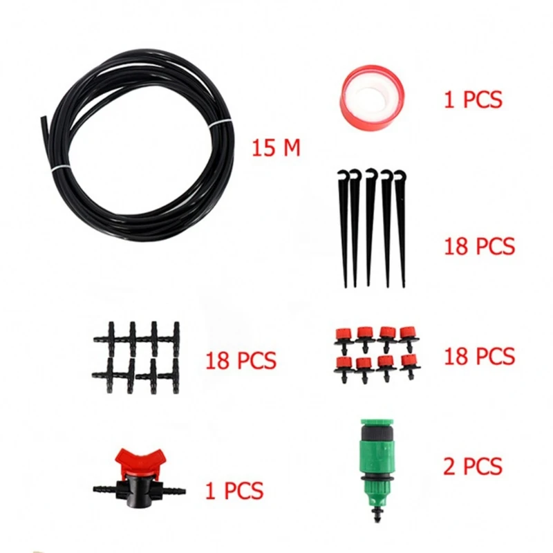 

Water Irrigation Set Pipe Dripper Tee Fixed Link Kits DIY Garden Watering Auto Drip Irrigation System