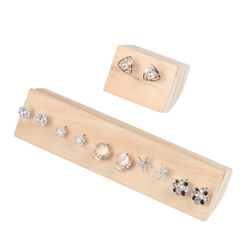 

Solid Wood Stud Earring Display Stand Holder for Counter Storage Organizer