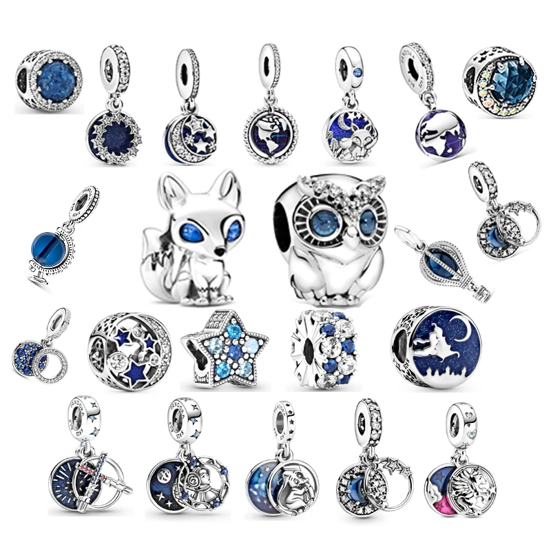 

Anillos Pandora Plata De Ley 925 Starry Sky Blue Gemstones Bracelet Beaded Designer Charms DIY Custom Personalized Jewelry Women