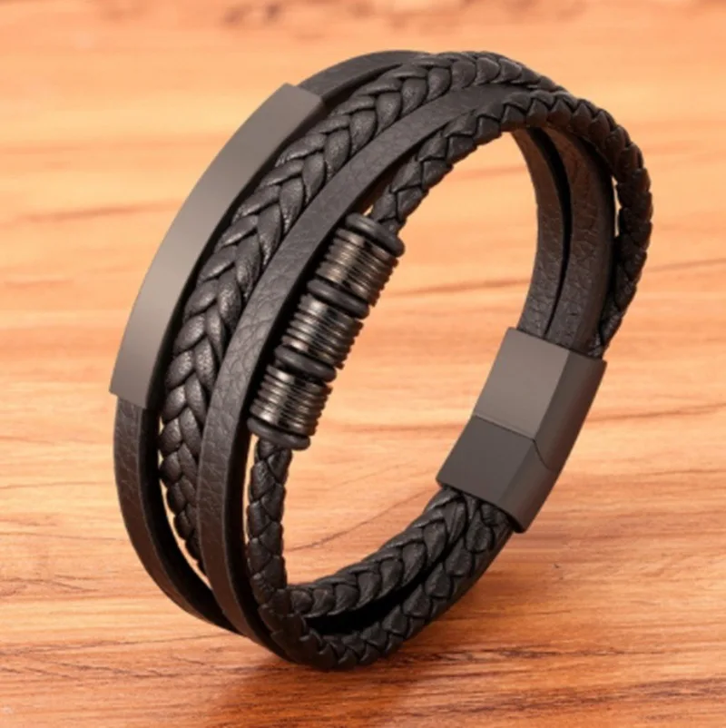 

New Hand Woven Multilayer Combination Accessories Fashion Leather Bracelet Personality Men's Leather Jewelry Classic Gift