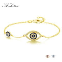 kaletine luxury hamsa evil eye bracelets for women charm 925 sterling silver bracelet blue cz mens rose gold jewelry link chain