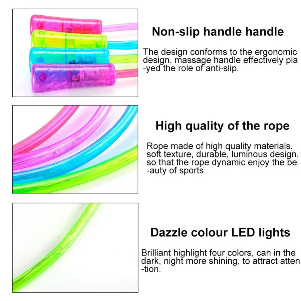 

LED Flashing Kids Children Jump Skipping Rope Aerobic Exercise Fitness Sports Luminous Toys