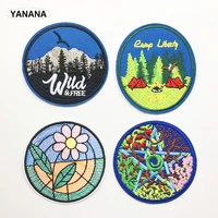 high quality landscape embroidery with badges iron on patches for clothing diy or hobby collection