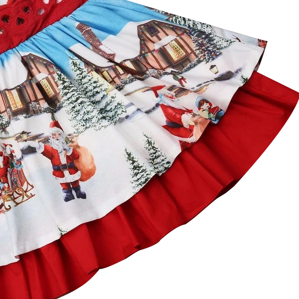 Милое красное платье для маленьких девочек Роскошное рождественское