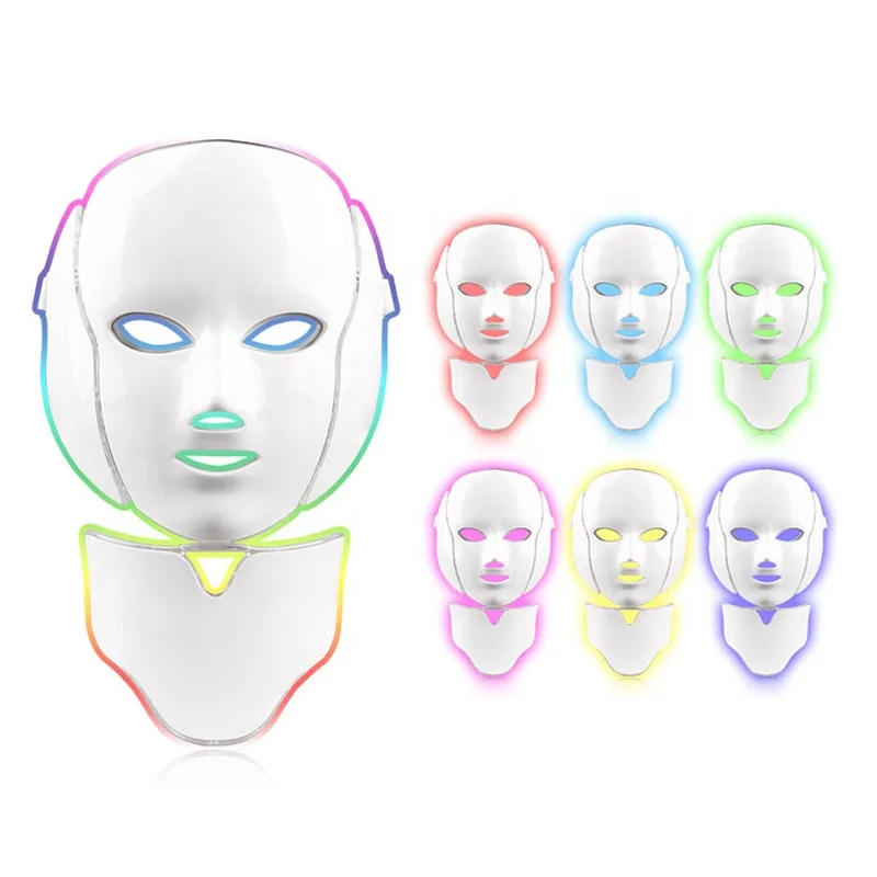 

Multifunction Colorful Photon Facial Neck Skin Care Light Beauty Therapy 7 Colors LED Face Mask beauty personal care with video