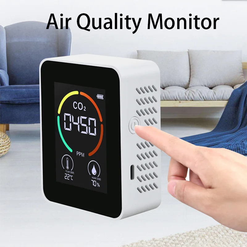 

Indoor Air Quality Monitor Lcd Digital co2 Air Quality Meters Real Time TFT Intelligent Air Quality Sensor Tester co2 Detector