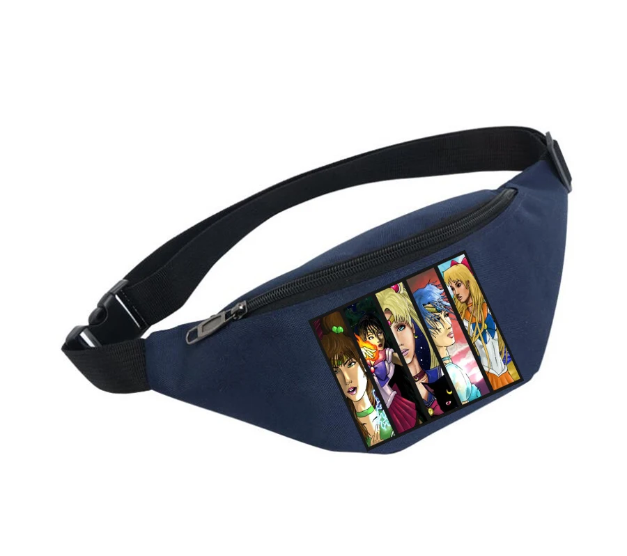 

Anime Unisex Fanny Pack women Belt Waterproof Chest Handbag Waist Bag Ladies Waist Pack Belly Bags For printing