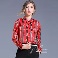 full long sleeves chemise femme turn down collar camisas de mujer stripped printing shirts for women blusas y camisas chemisier