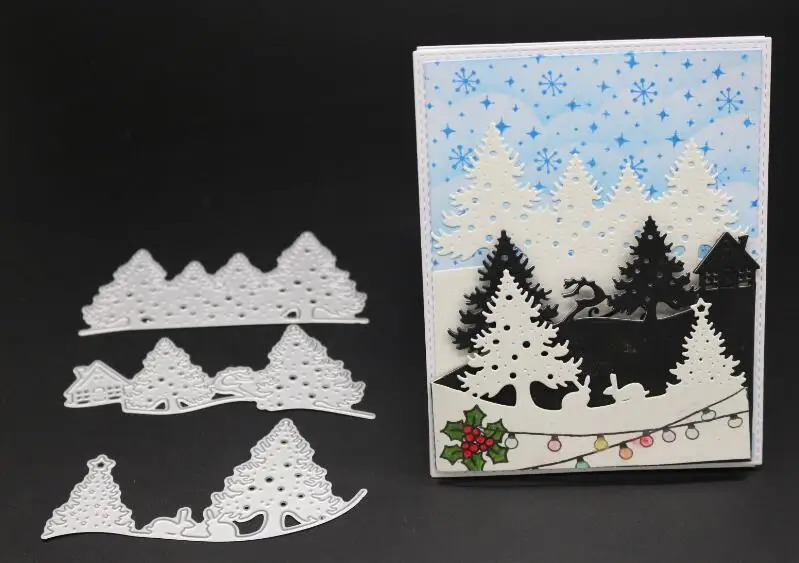 10X5.1 10X4.9 10X5 YINISE PUNCHES PINE Tree Metal Cutting Dies For Scrapbooking Stencils DIY Album Cards Decoration Embossing Folder Die Cuts Tools - Цвет: 10X5.1 10X4.9 10X5