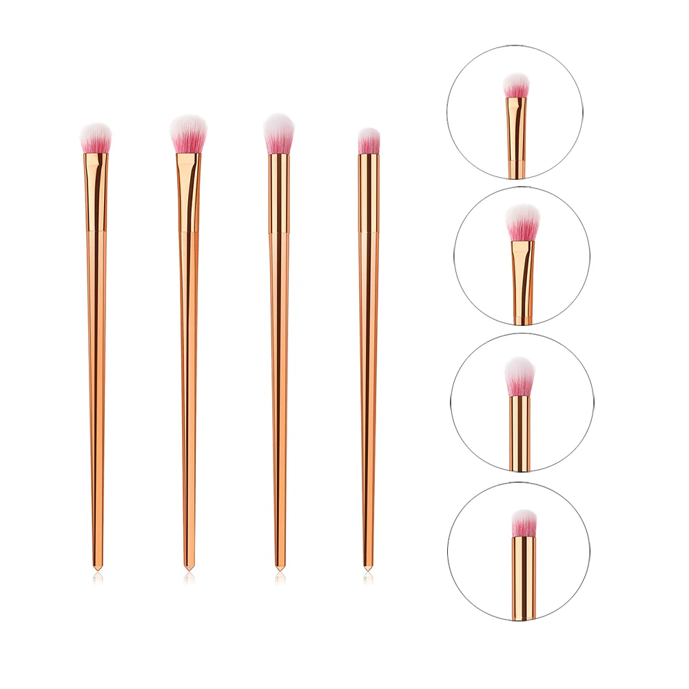 

4Pcs Professional Eyes Makeup Brushes Set Gold Handle Eyeshadow Brushes Eyebrow Eyeliner Blending Powder Smudge Brush
