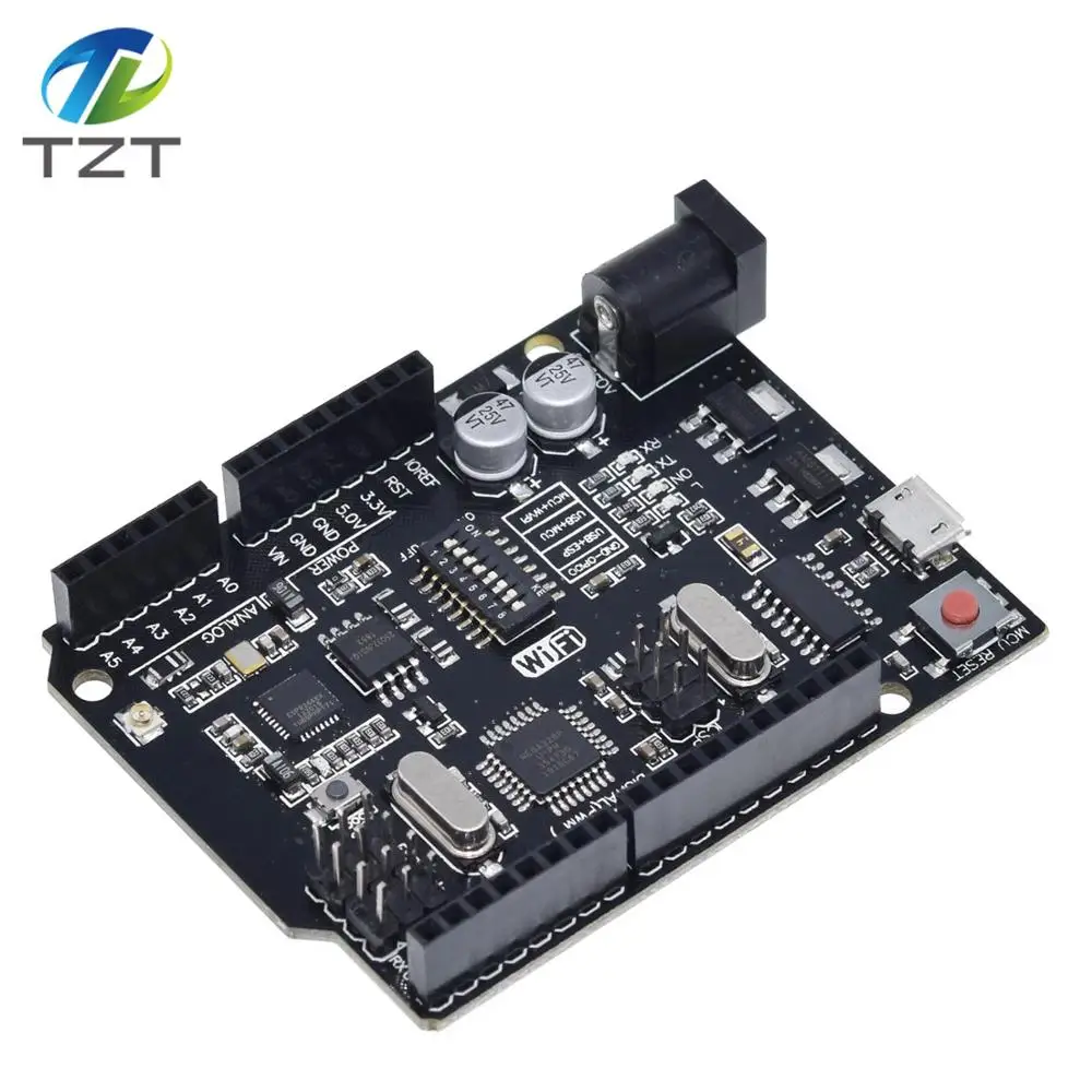 UNO R3 + WiFi ATmega328P ESP8266 (память 32 Мб) Φ CH340G для Arduino Uno NodeMCU WeMos Новое поступление |