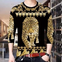 spring and autumn mens long sleeve t shirt fashion tiger 3d printing youth o neck tops men clothing male tshirts