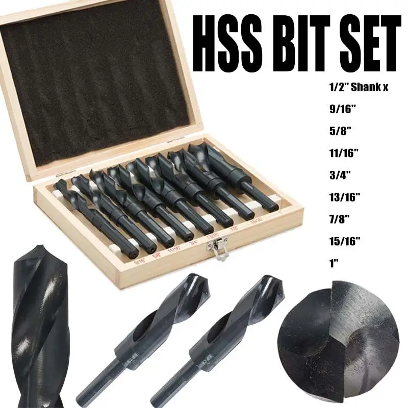 8 шт. высокоскоростные сверла из углеродистой стали быстрорежущей с уменьшенным